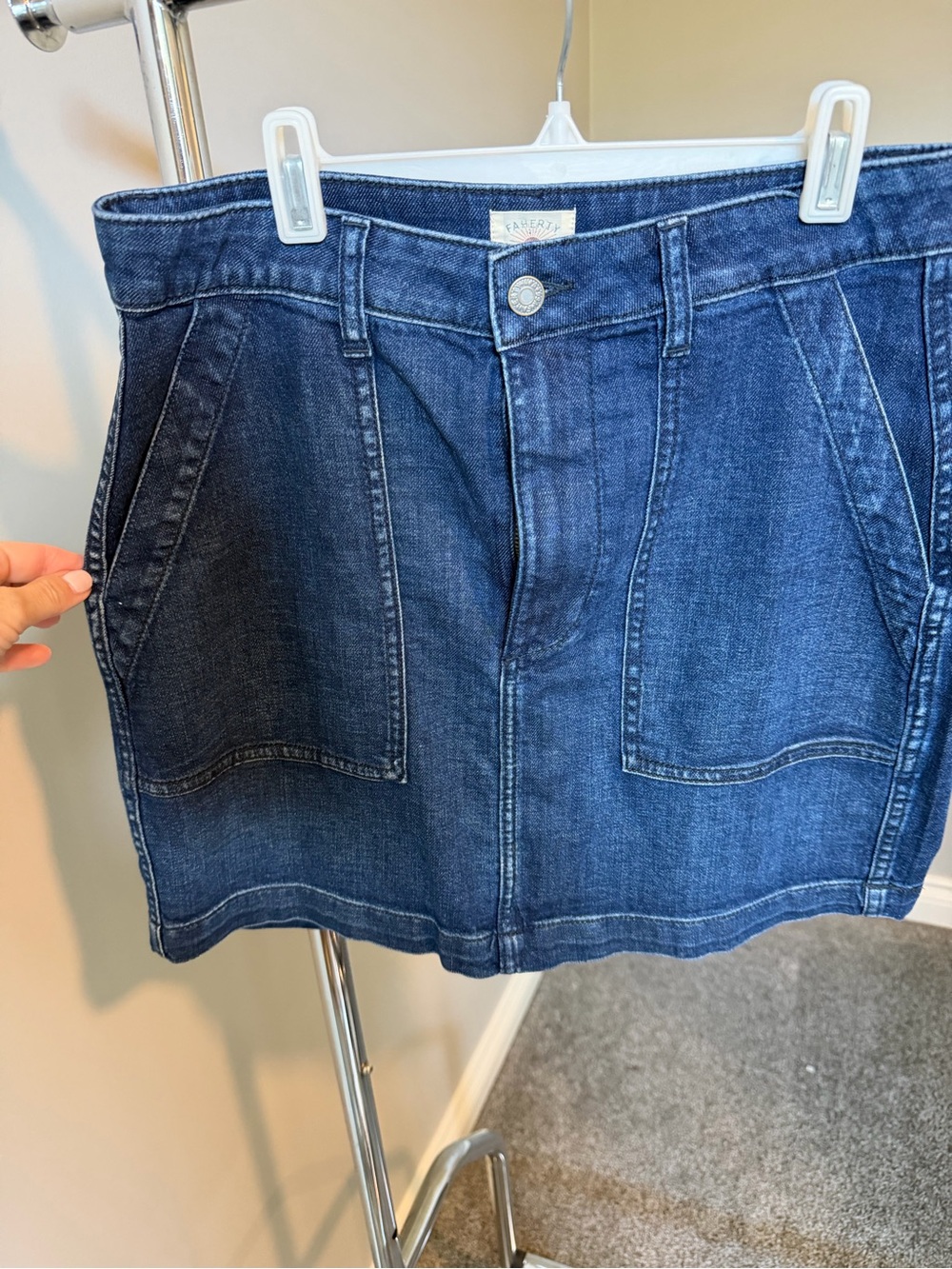 Faherty Indigo Denim Mini Skirt